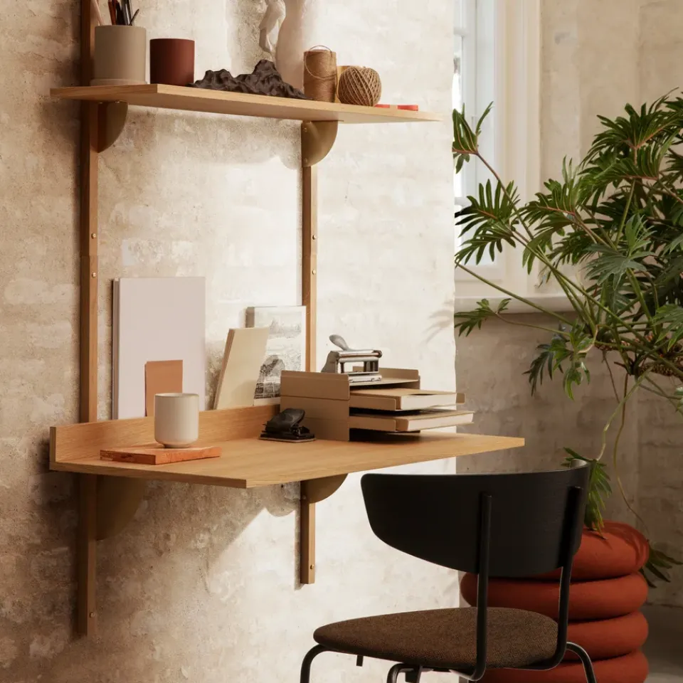 Mesa escritorio Sector, Oak-brass*Ferm Living Discount