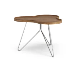 Mesa Flower mono Edición Especial 62x66 cm, H45 cm-nogal lacado-acero cromado*Swedese Online