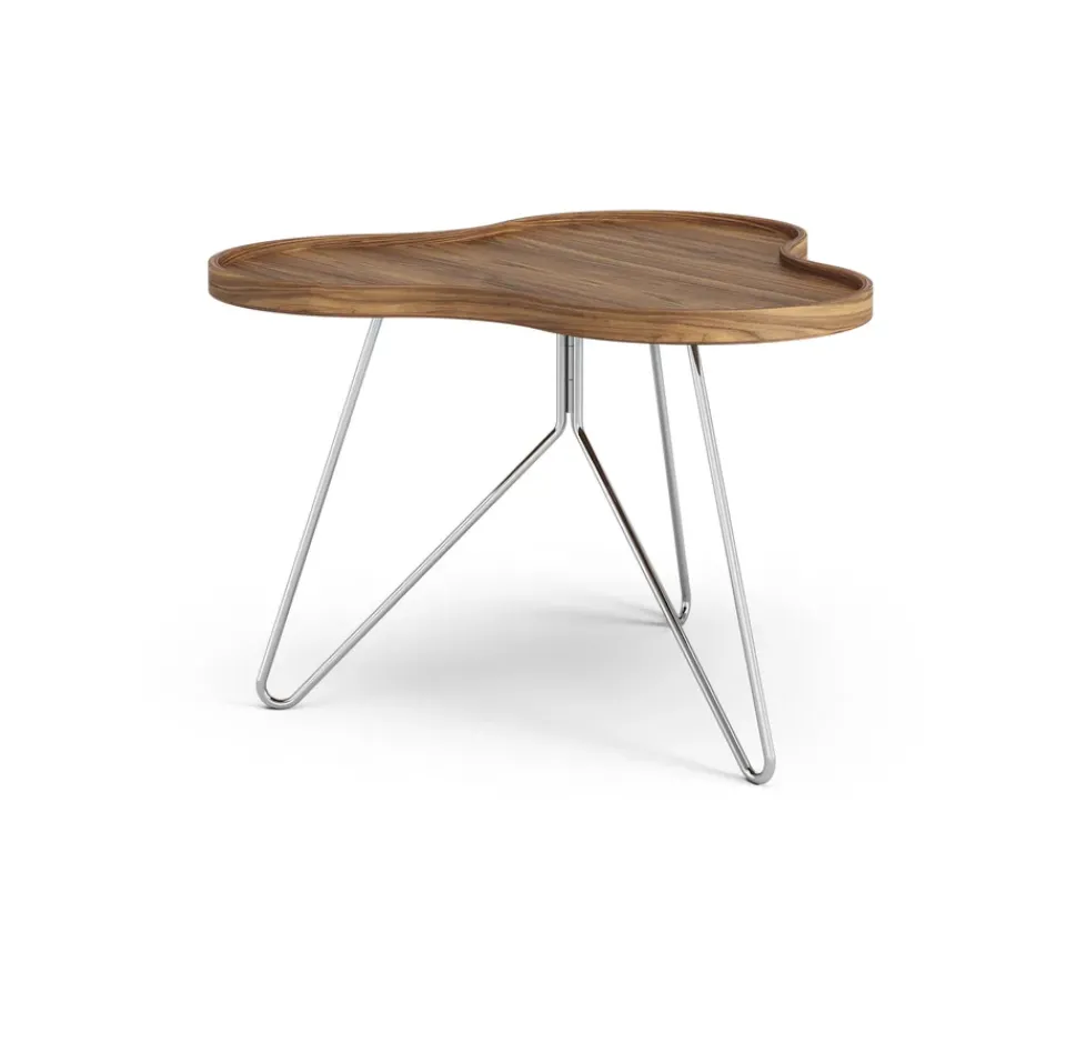Mesa Flower mono Edición Especial 62x66 cm, H45 cm-nogal lacado-acero cromado*Swedese Online