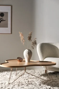 Mesa Flower mono 107x114 cm, H45 Roble lacado-nutmeg RAL1019*Swedese Best