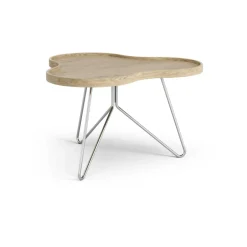 Mesa Flower mono 62x66 cm, Roble natural, 39cm, base de cromo*Swedese New