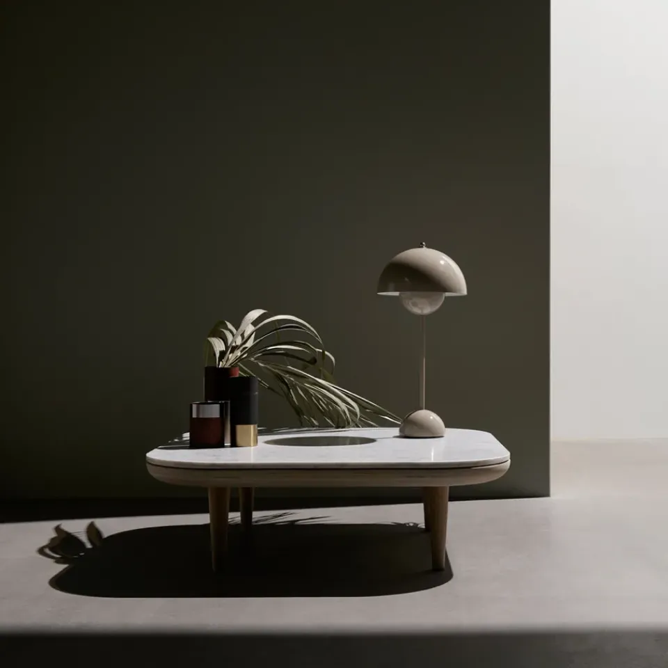 Mesa Fly SC4, Roble aceitado claro + mármol blanco*&Tradition Outlet