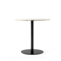 Mesa Harbour Column, Marble off white-base negra, Ø80 cm*Audo Copenhagen Clearance