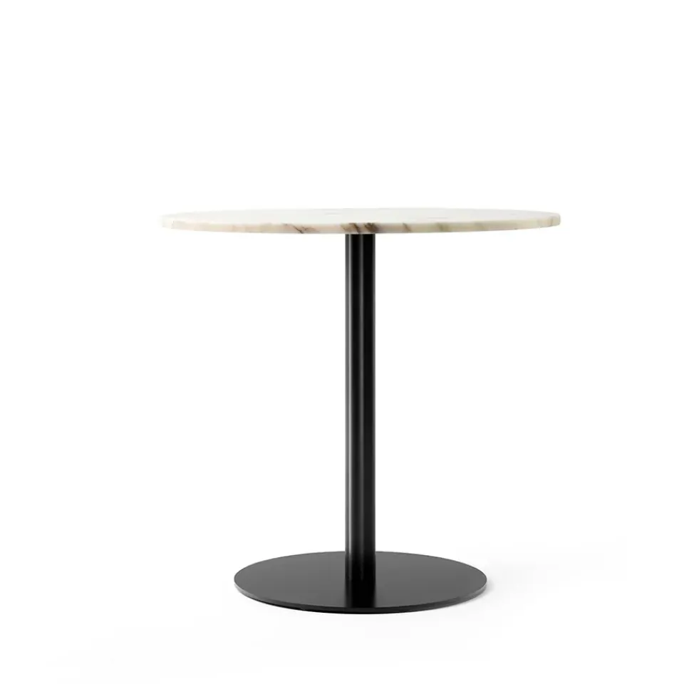 Mesa Harbour Column, Marble off white-base negra, Ø80 cm*Audo Copenhagen Clearance