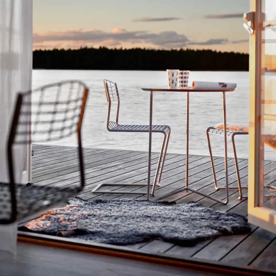 Mesa High Tech, -estructura galvanizada en caliente, Ø60 cm*Grythyttan Stålmöbler Outlet