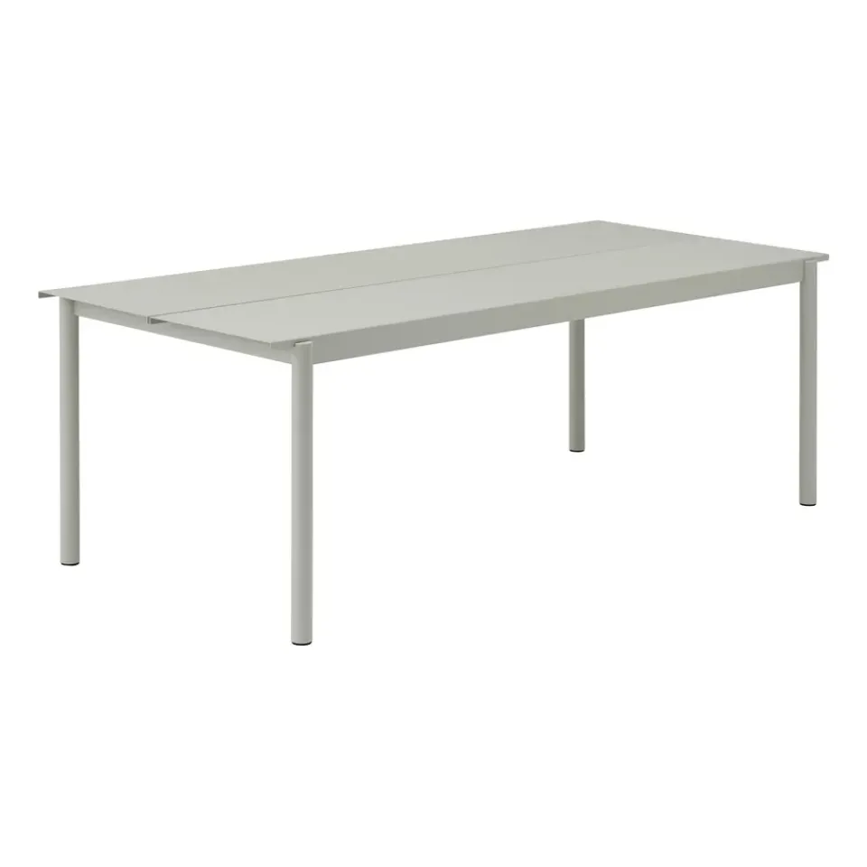 Mesa Linear steel table 220x90 cm, grey (RAL 7044)*Muuto Discount