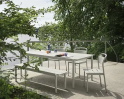 Mesa Linear steel table 220x90 cm, grey (RAL 7044)*Muuto Discount