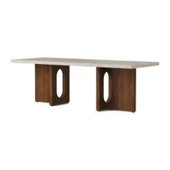 Mesa lounge Androgyne, Sand/kunis breccia, base de nogal*Audo Copenhagen
