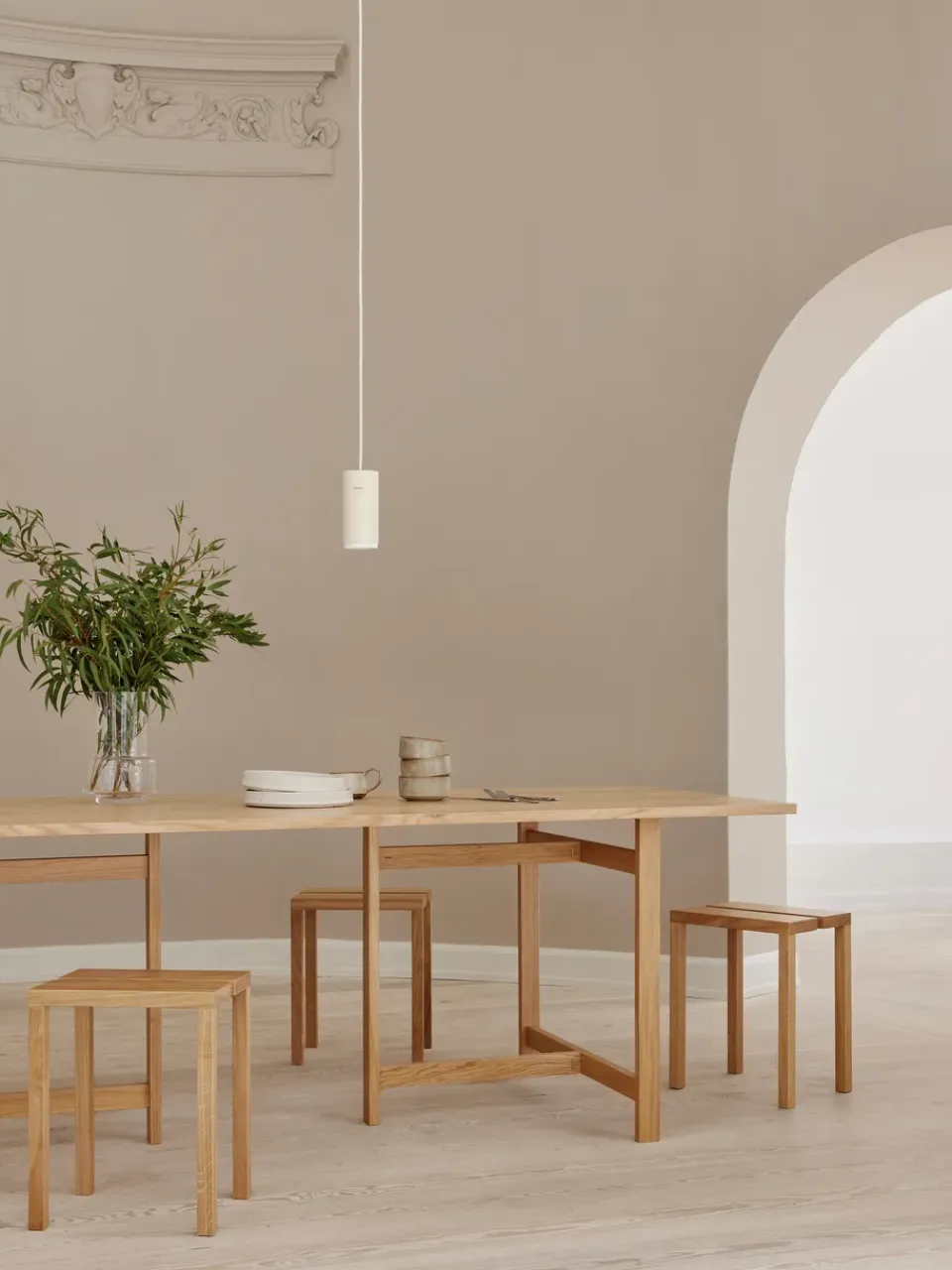 Mesa rectangular dining dable 220x90 cm, Roble*MOEBE Outlet