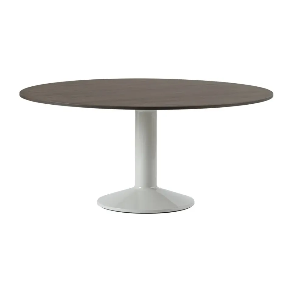 Mesa pedestal Midst, Dark oiled oak-grey, Ø160 cm*Muuto New