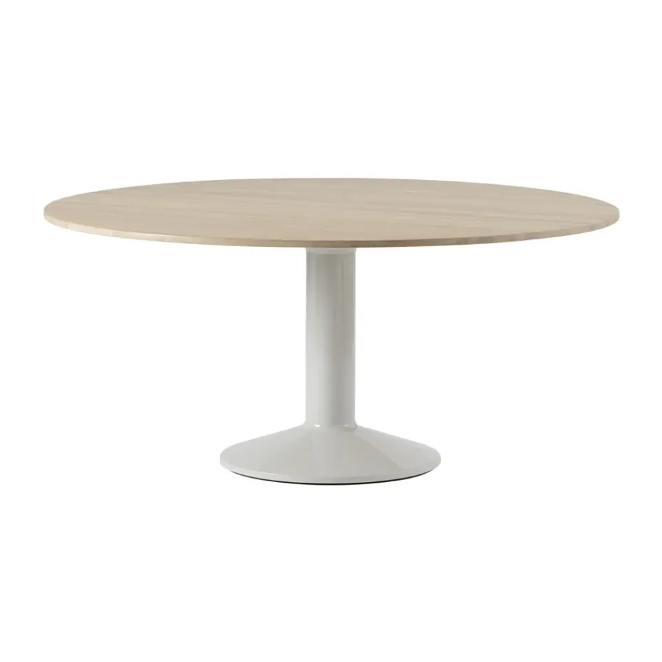 Mesa pedestal Midst, Oiled oak-grey, Ø160 cm*Muuto Hot