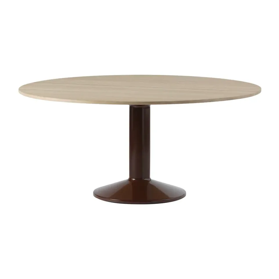 Mesa pedestal Midst, Oiled oak-dark red, Ø160 cm*Muuto Sale
