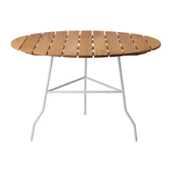 Mesa Pia Ø110 cm, Soporte de acero lacado - roble aceitado*Gärsnäs Discount