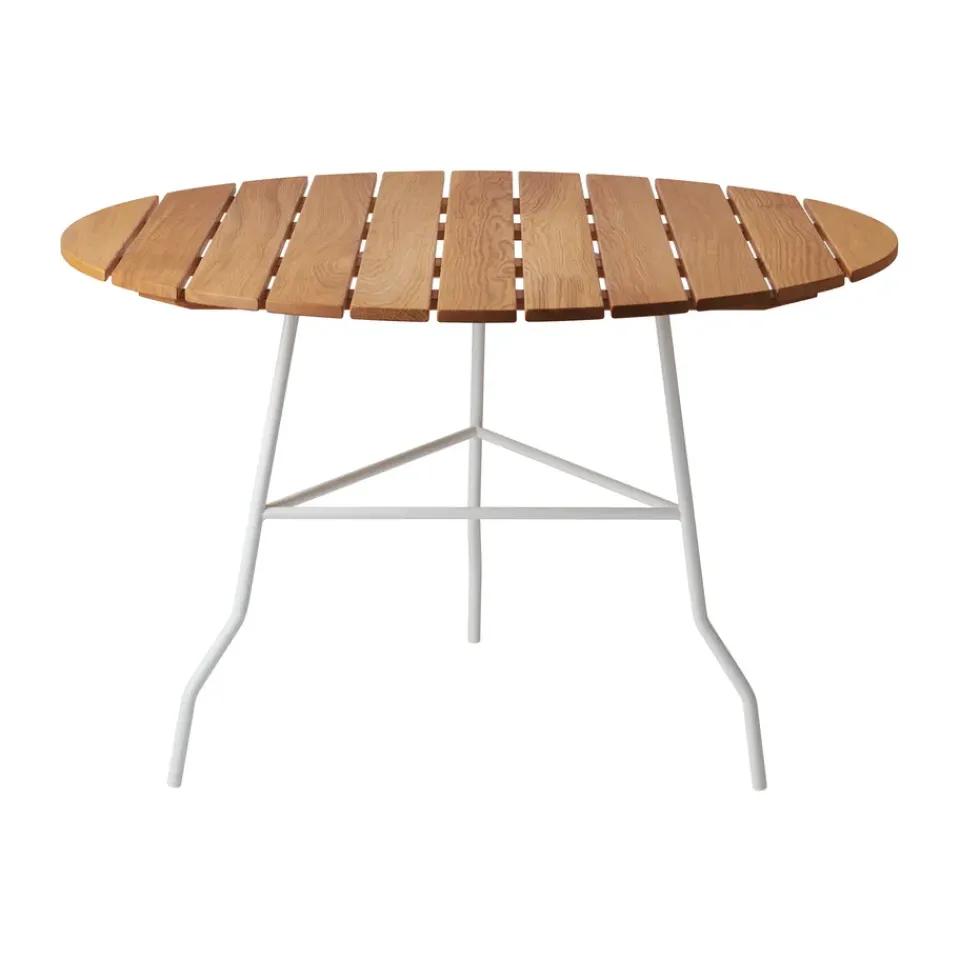 Mesa Pia Ø110 cm, Soporte de acero lacado - roble aceitado*Gärsnäs Discount