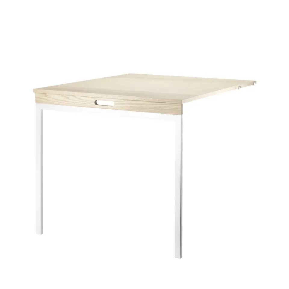 Mesa plegable , Fresno-patas de metal blancas*String Outlet