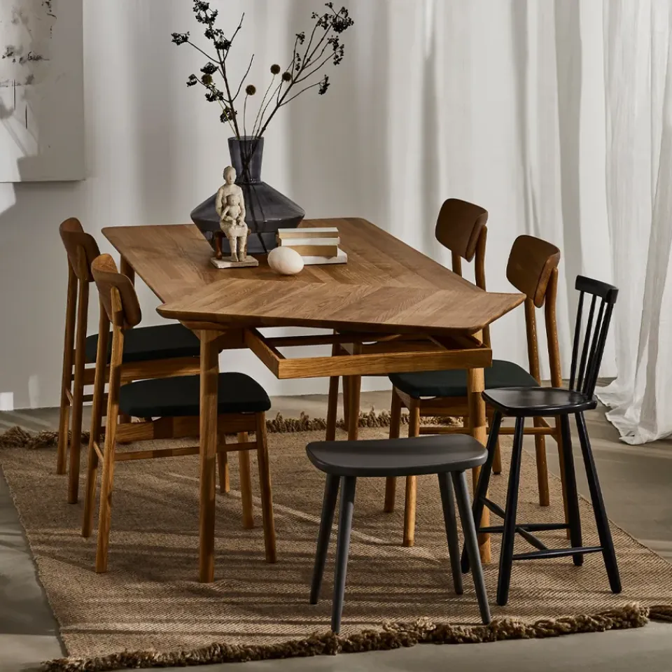 Mesa Prima Vista, Roble aceite natural-120cm-1 tablero de extensión*Stolab Best