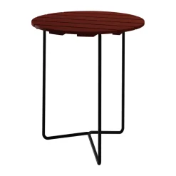 Mesa Table 6B, Roble lacado en rojo oscuro con base negra, Ø60 cm*Grythyttan Stålmöbler Hot