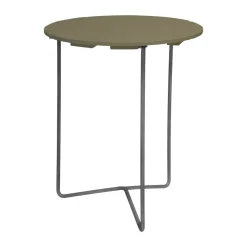 Mesa Table 6B, claro roble-acero galvanizado, Ø60 cm*Grythyttan Stålmöbler Discount