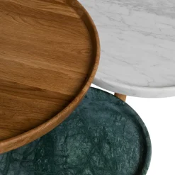 Mesa Tureen, Mármol , ø52cm, patas de roble aceitadas en natural*Stolab
