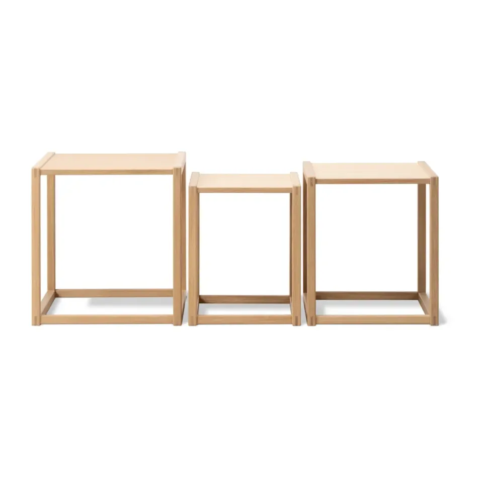 Mesas nido BM375, 3 piezas, Roble claro aceitado*Fredericia Furniture Outlet