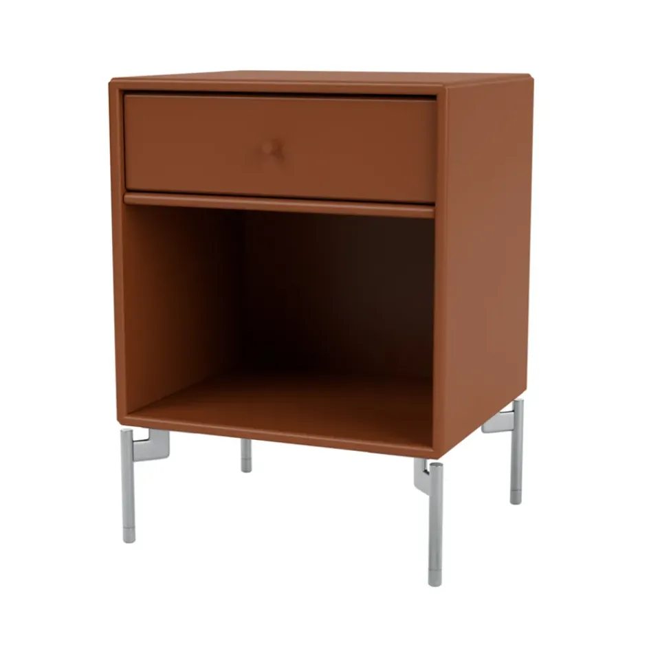 Mesilla de noche Dream, Hazelnut 146, patas de cromo*Montana Outlet