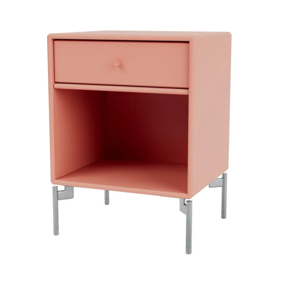 Mesilla de noche Dream, Rhubarb 151, patas de cromo*Montana Outlet