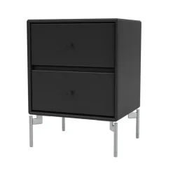 Mesilla de noche Drift, Black 05, patas de cromo*Montana Discount