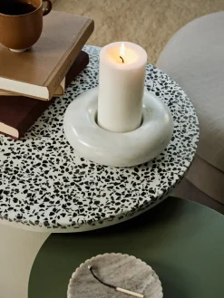 Mesita auxiliar Agari Ø45x45 cm, Rainy day grey-black*Broste Copenhagen Clearance