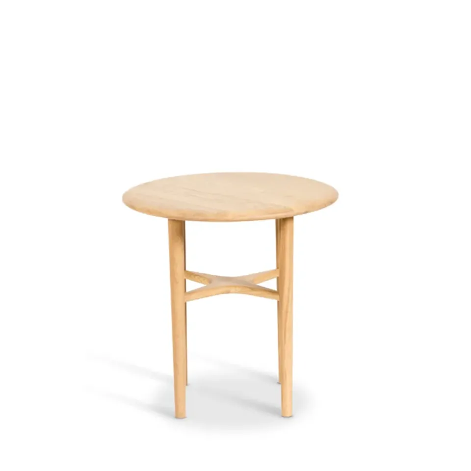 Mesita auxiliar Crest, Roble blanqueado con laca transparente*Mavis Discount