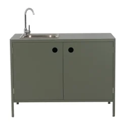Mueble bajo de cocina exterior Kelia con fregadero, Nordic green, 121x90x64*Brafab New