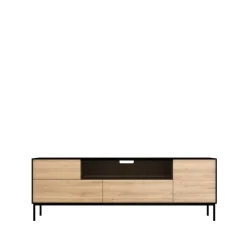Mueble multimedia Whitebird, Roble negro-Patas metálicas negras*Ethnicraft Online