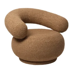 Orbo Lounge chair swivel, Raw bouclé - Tan*Ferm Living Sale