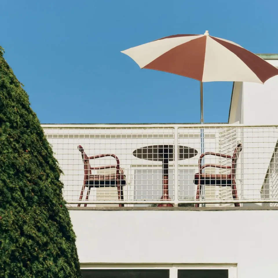 Parasol Terrazza Octagon, Blanco roto-burdeos*HAY