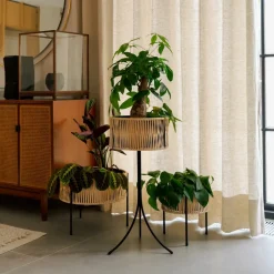 Pedestal para plantas Umanoff ratán-acero, h27 cm Ø27 cm*Audo Copenhagen Best