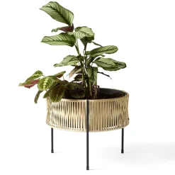 Pedestal para plantas Umanoff ratán-acero, h32,5 cm Ø41 cm*Audo Copenhagen