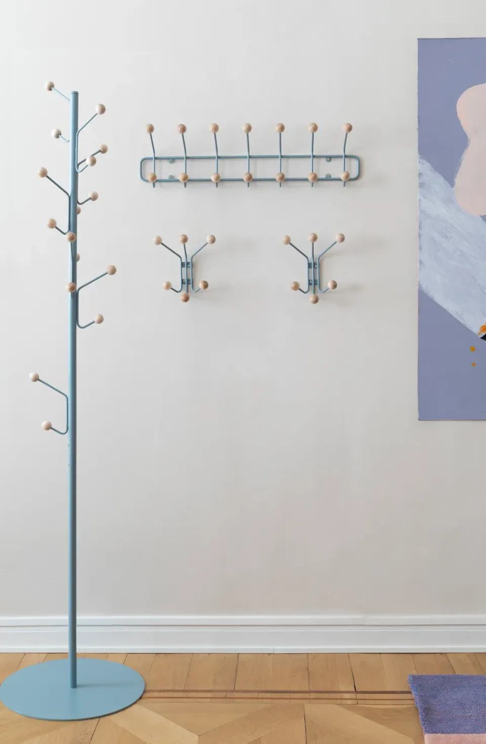 Perchero de pared Bill XS, Pigeon blue*Maze Best