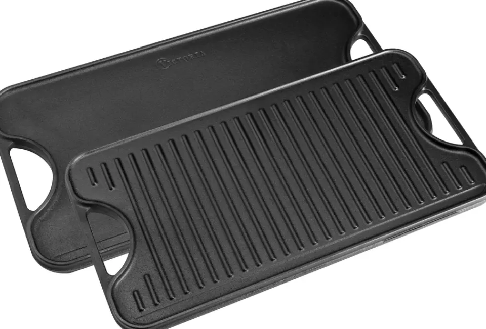 Plancha de hierro fundido reversible 25x47 cm,*Victoria Discount