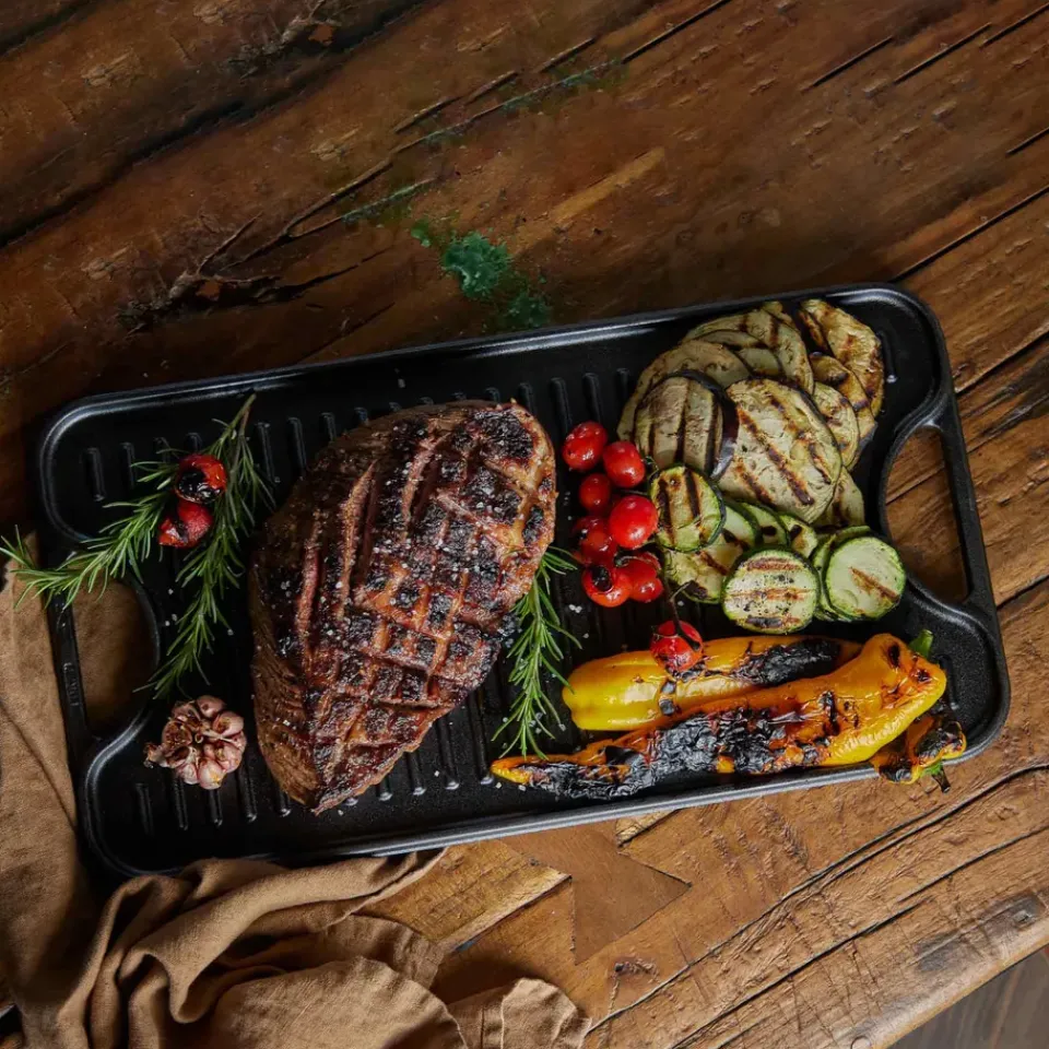 Plancha de hierro fundido reversible 25x47 cm,*Victoria Discount