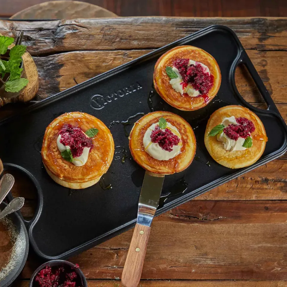 Plancha de hierro fundido reversible 25x47 cm,*Victoria Discount