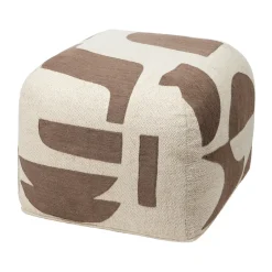 Puf Mundo 38 cm, Kangaroo brown-off white*Broste Copenhagen Clearance