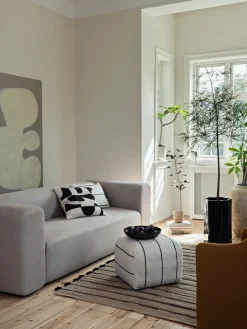 Puf Sigrid, Light beige-black, 50x50 cm*Broste Copenhagen Clearance