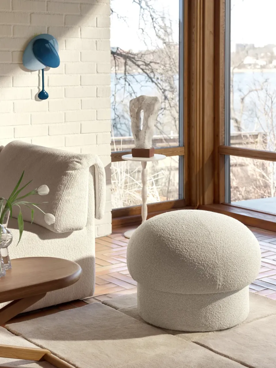 Pufe Uno Ø65 cm, Cream*Design House Stockholm Best