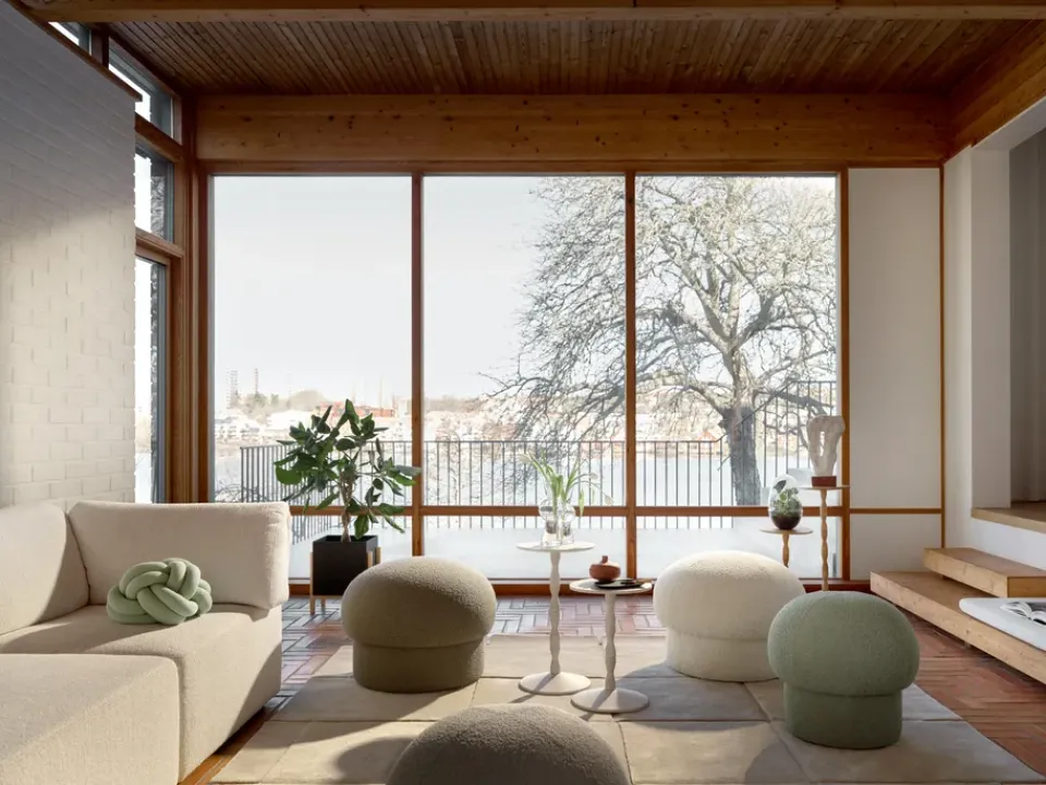 Pufe Uno Ø65 cm, Cream*Design House Stockholm Best