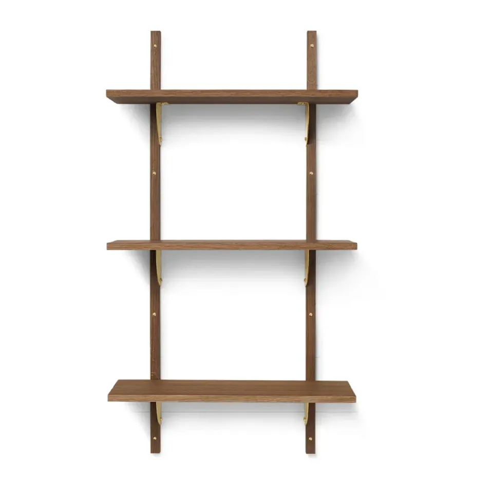 Repisa Sector triple narrow, Smoked Oak, brass*Ferm Living Best