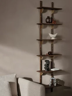 Repisa Sector triple narrow, Smoked Oak, brass*Ferm Living Best