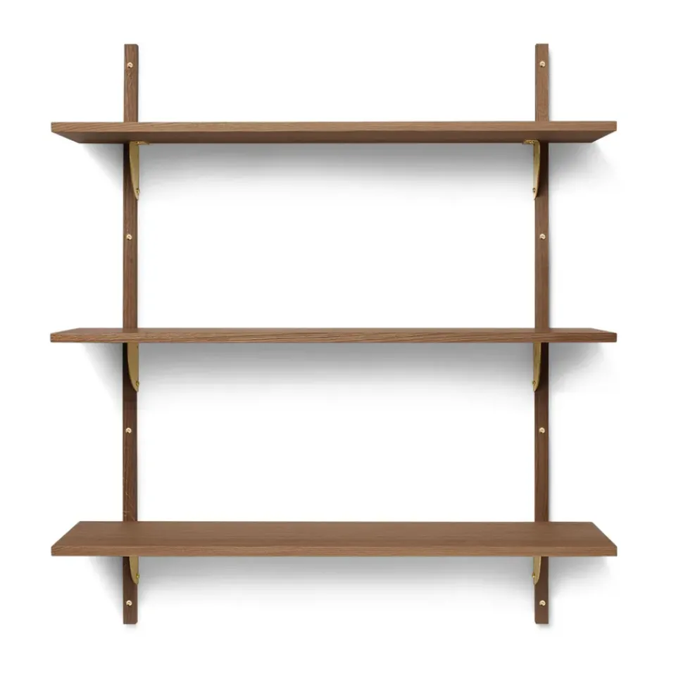 Repisa Sector triple wide, Smoked Oak, brass*Ferm Living
