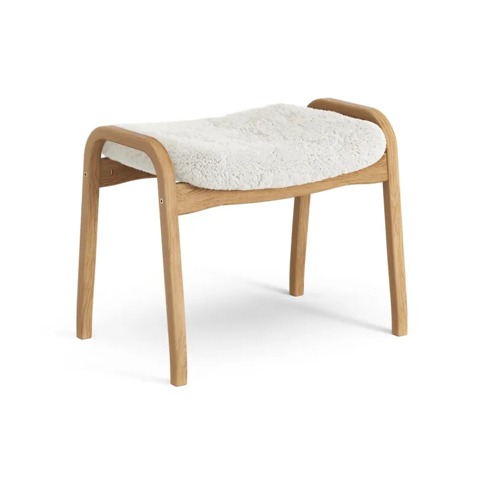 Reposapiés Lamino roble aceitado/piel de oveja, Offwhite (blanco)*Swedese Outlet
