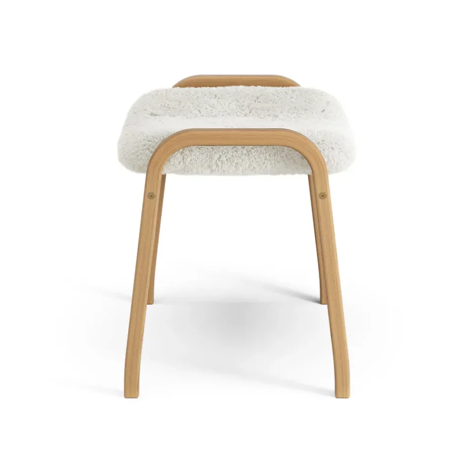 Reposapiés Lamino roble aceitado/piel de oveja, Offwhite (blanco)*Swedese Outlet