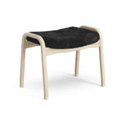 Reposapiés Lamino roble pigmentado blanco/piel de oveja, Black (negro)*Swedese Best