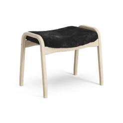 Reposapiés Lamino roble pigmentado blanco/piel de oveja, Black (negro)*Swedese Best